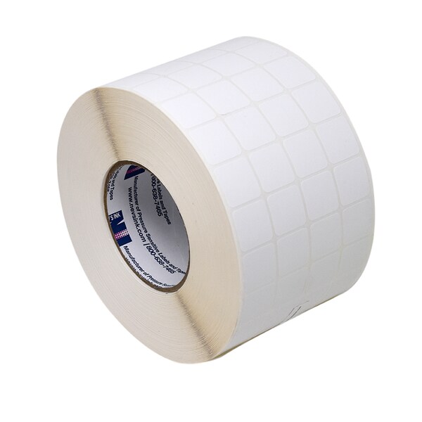 Xylene Resistant Slide Label, 15/16" x 15/16", 4 Across White